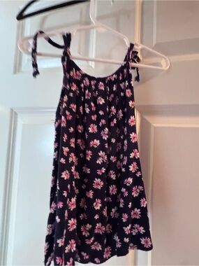 Persaya Navy Floral Tie-Shoulder Sundress Top